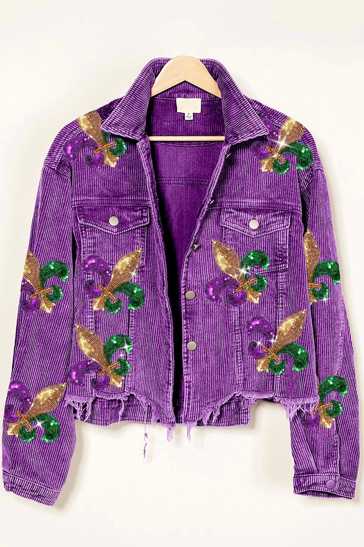 Sequin Fleur de lis Mardi Gras jacket – Heart N' Soul Boutique