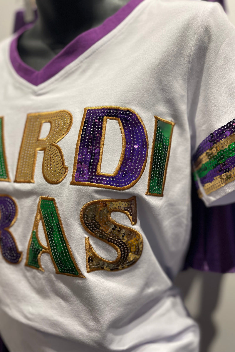 Mardi Gras Short Sleeve Top