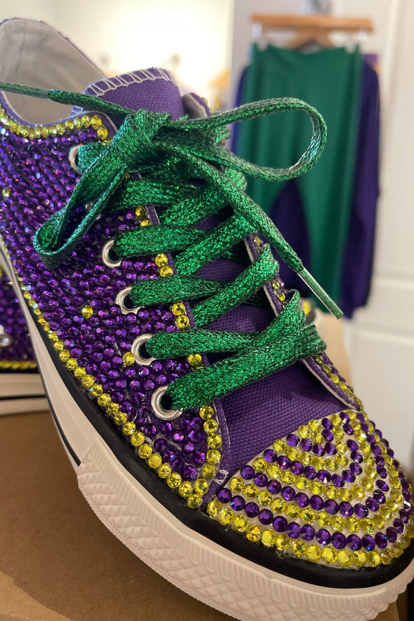 Rhinestone Mardi Gras Sneakers