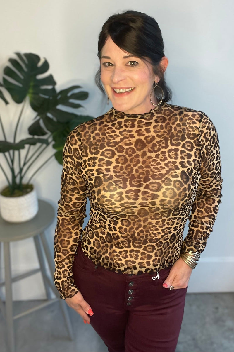 Lizzy Leopard Mesh Top