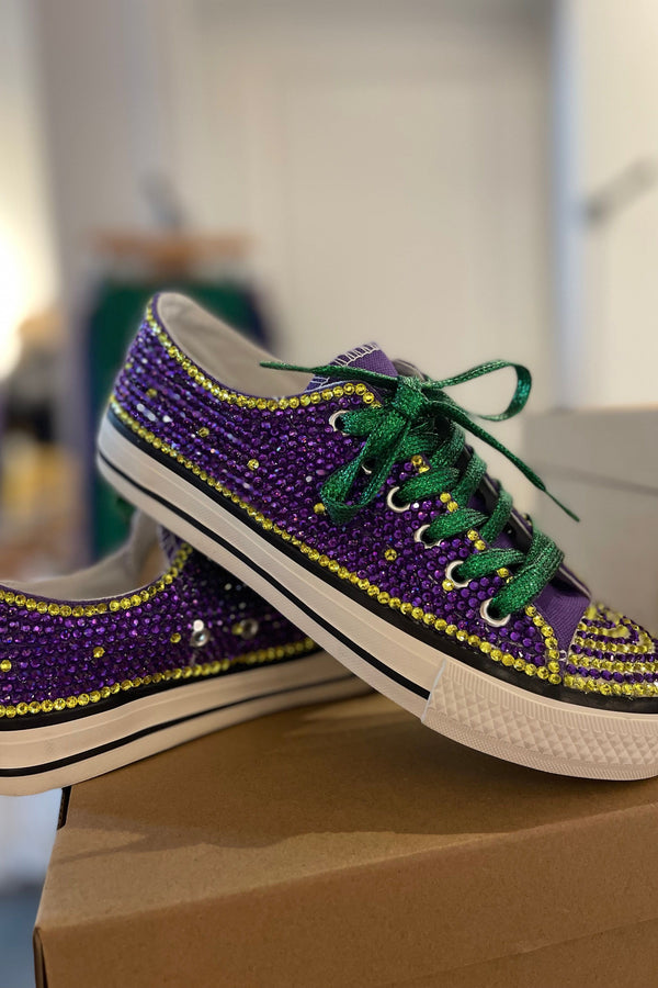 Rhinestone Mardi Gras Sneakers