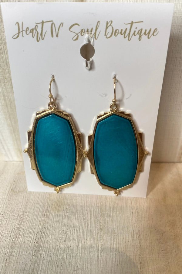 Oval Stone Earrings